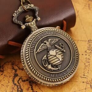 U.S. Marine Corps Pocket Watch United States American Marines Gift Birthday NEW!